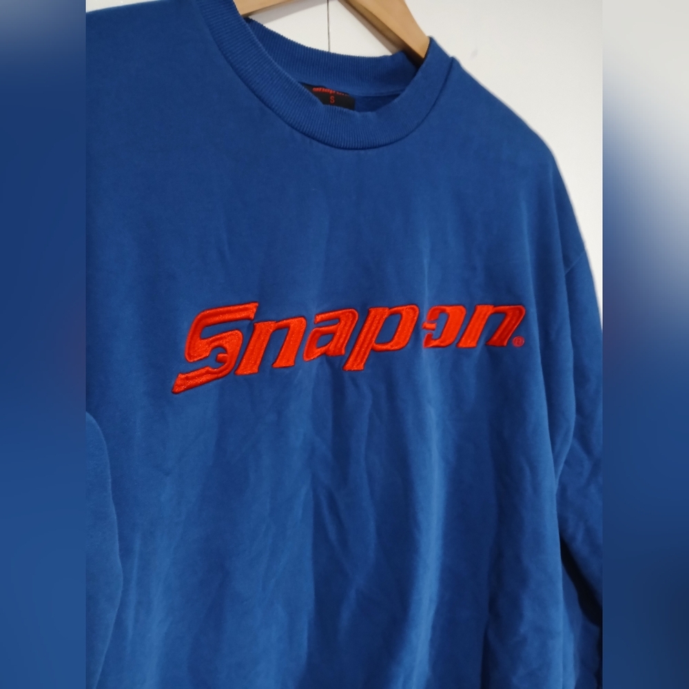 Vintage Snap-on Tools Sweatshirt Men’s Sm Blue Embroidered Crewneck Y2K - Picture 4 of 5